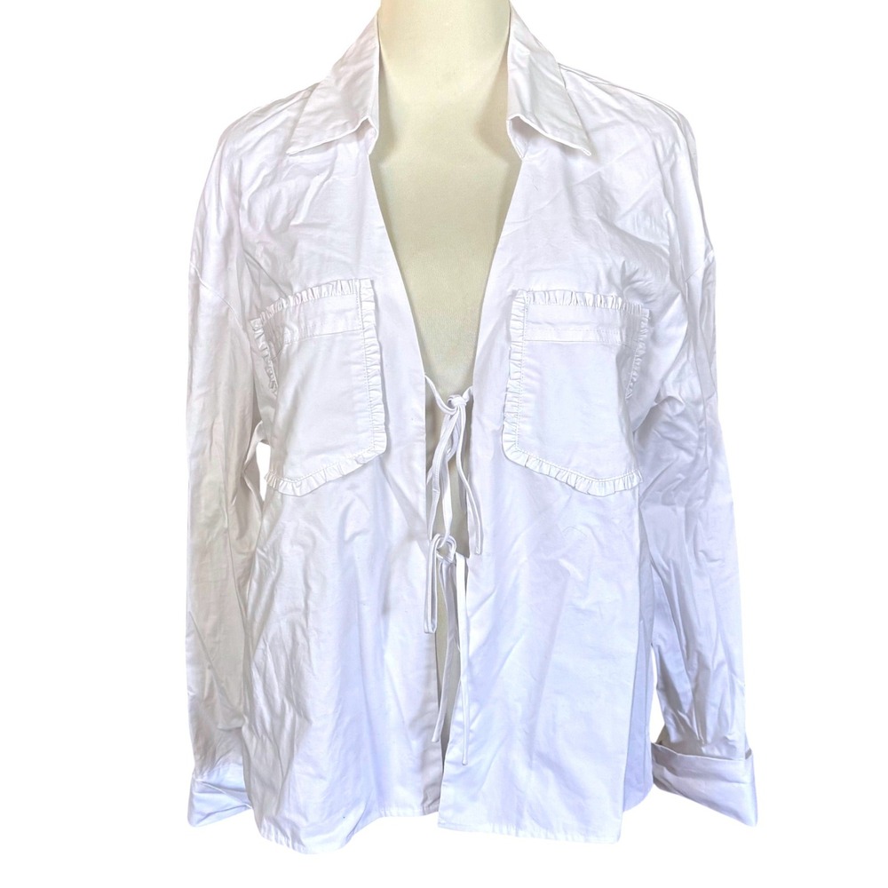 NWT Princess Polly Kellot Tie‎ Front Shirt Sz 8 White Poet Shirt